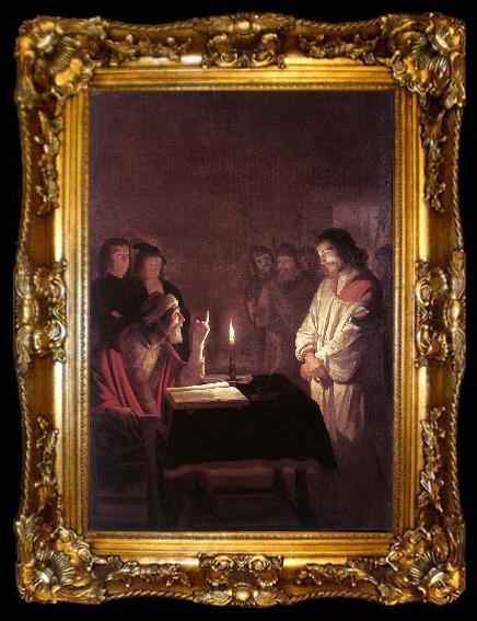 framed  HONTHORST, Gerrit van Christ before the High Priest sg, ta009-2